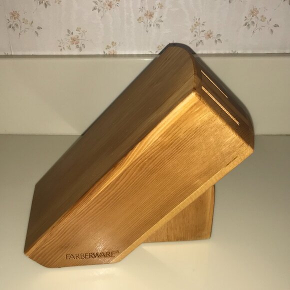 Vintage-Inspired Wooden Knife Block – Natural Finish - Picture 1 of 10